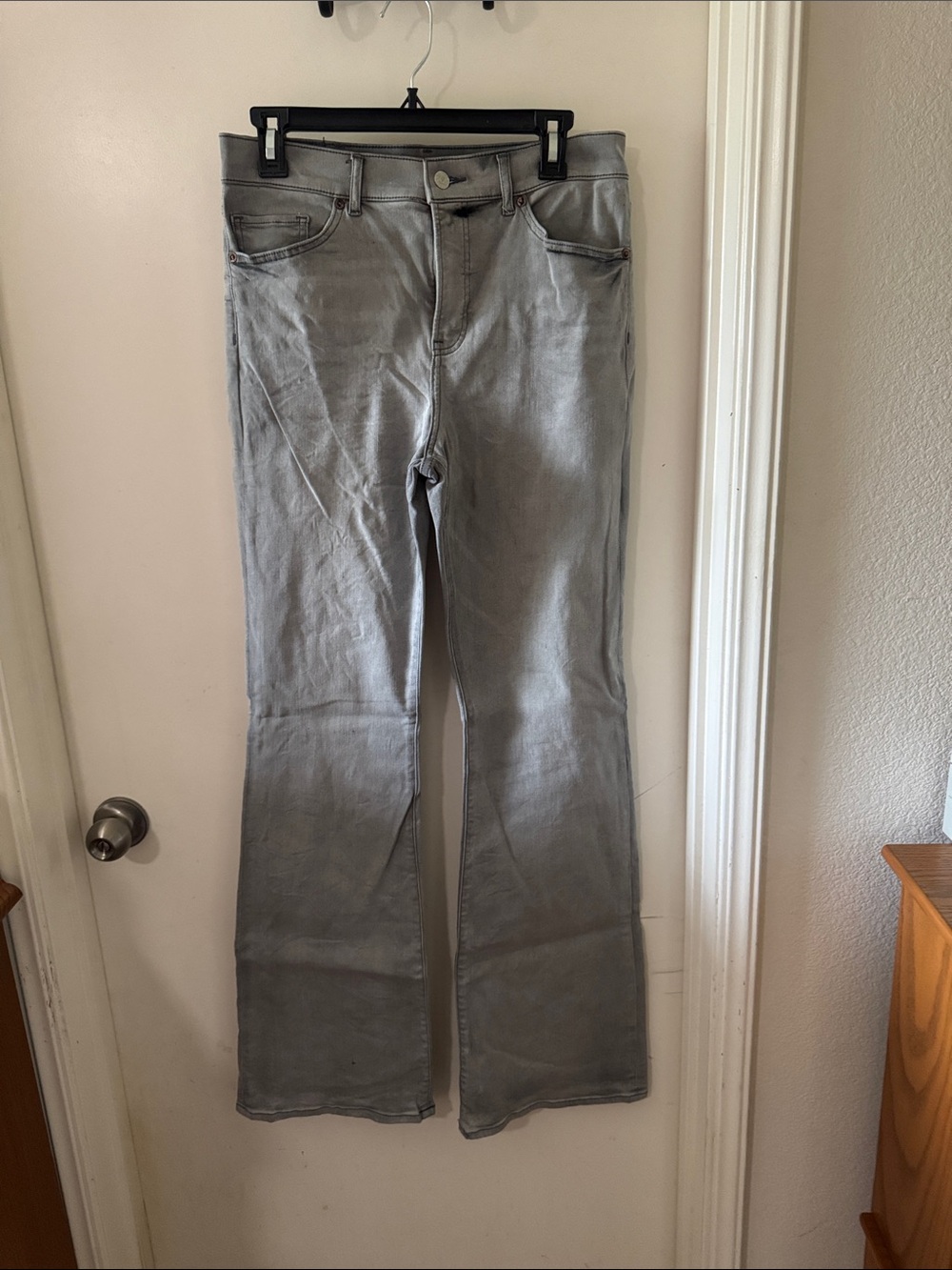 Express Women's Gray Flare Jeans